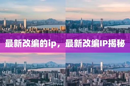 最新改編的ip，最新改編IP揭秘南充市鑫正商貿有限公司
