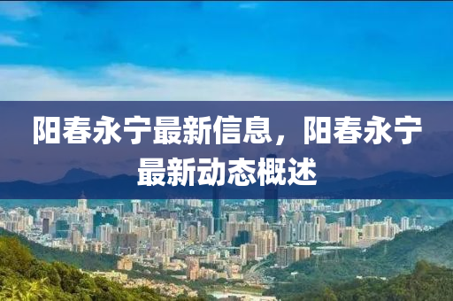 陽春永寧最新信息，陽春永寧最新動態概述南充市鑫正商貿有限公司