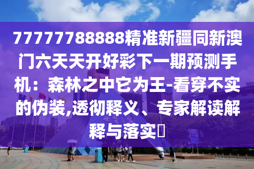 77777788888精準新疆同新澳門六天天開好彩下一期預測手機：森林之中它為王-看穿不實的偽裝,透徹釋義、專家解讀解釋與落實?南充市鑫正商貿有限公司