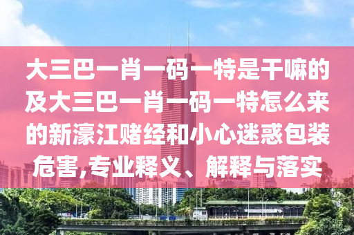 大三南充市鑫正商貿有限公司巴一肖一碼一特是干嘛的及大三巴一肖一碼一特怎么來的新濠江賭經和小心迷惑包裝危害,專業釋義、解釋與落實