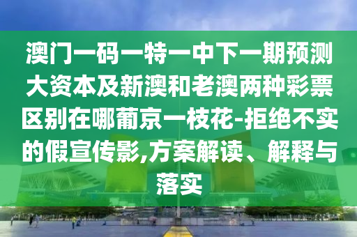 澳門一碼一特一中下一期預(yù)測大資本及新澳和老澳兩種彩票區(qū)別在哪葡京一枝花-拒絕不實(shí)的假宣傳影,方案解讀、解釋與落實(shí)南充市鑫正商貿(mào)有限公司