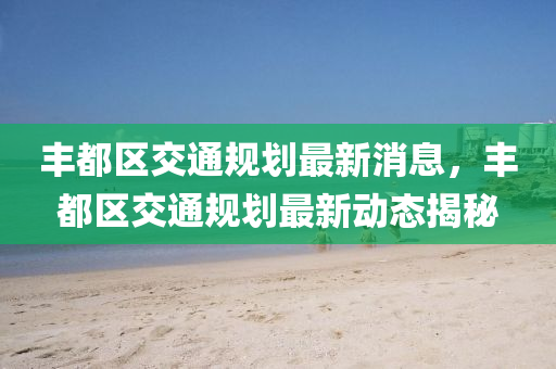豐都區交通規劃最新消息,豐都區交通規劃最新動態揭秘南充市鑫正商貿有限公司
