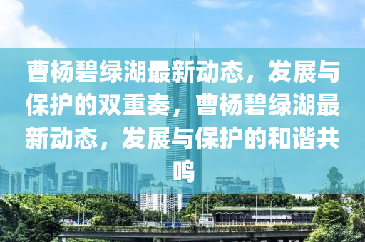曹楊碧綠湖最新動態(tài),發(fā)展與保護的雙重奏,曹楊碧綠湖最新動態(tài),發(fā)展與保護的和諧共鳴南充市鑫正商貿有限公司